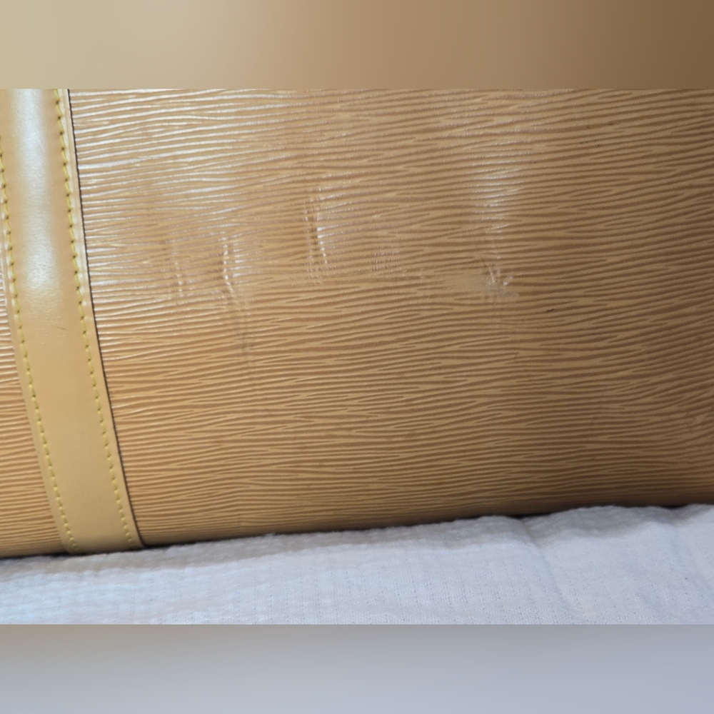Louis Vuitton Epi Keepall 60 Tan Beige Brown Travel Bag Luggage Boston Speedy - Picture 15 of 16